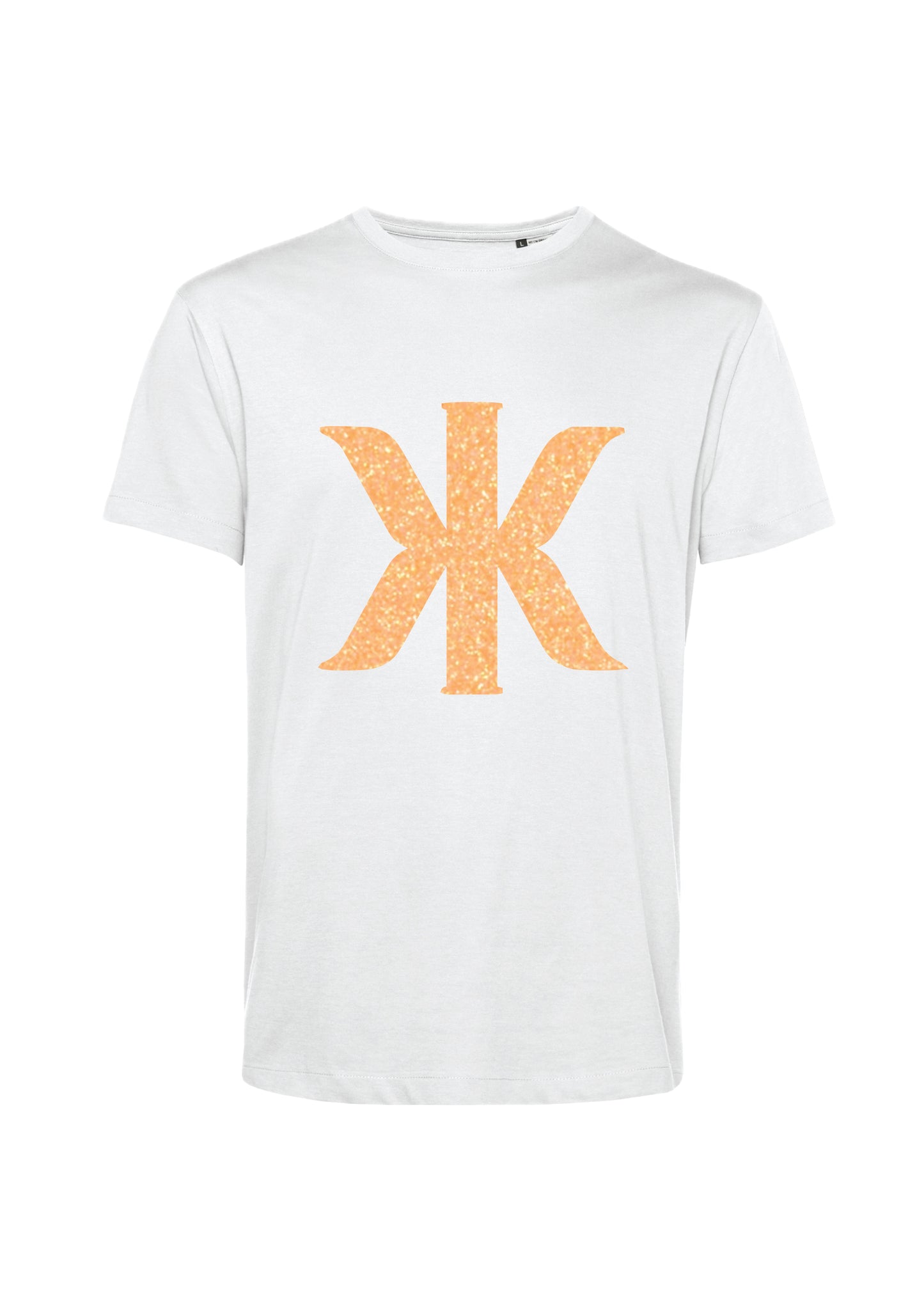 Glitter värisuora T-Paita (oranssi, valkoinen)